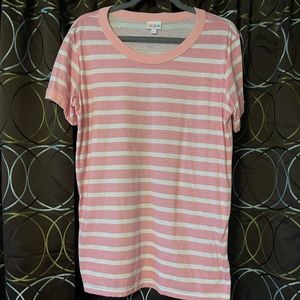 Pink and white striped tee